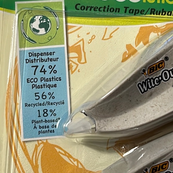 BIC Wite-Out Brand ECOlutions Mini Correction Tape, White, 2-Count..Set Of 2 - Picture 2 of 4